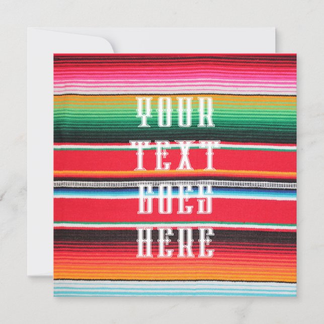 invitación de tarjeta mexicana poncho serape (Anverso)