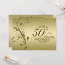 Invitación de tarjeta para 50 aniversario de bodas