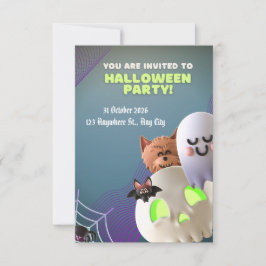 Invitación de tarjeta para fiesta de Halloween esp