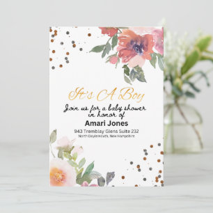 Invitación de tarjeta plana para baby shower