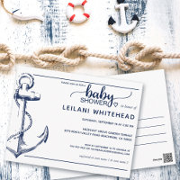 Invitación de tarjeta postal blanca para baby show