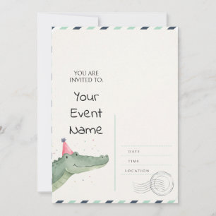 Invitación de Tarjeta Postal con Sombrero de Fiest