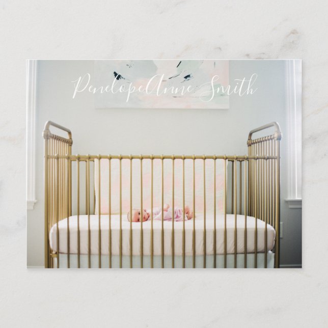 invitación de tarjeta postal de bebé de foto (Anverso)