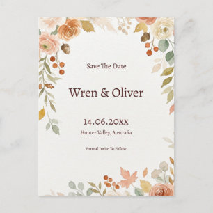 Invitación de Tarjeta Postal de Boda con Rama de O