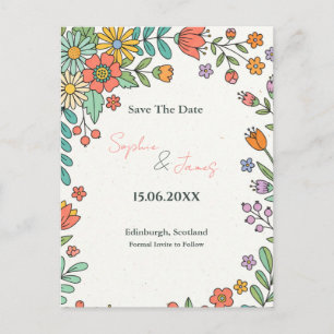 Invitación de Tarjeta Postal de Boda con Rosa de P