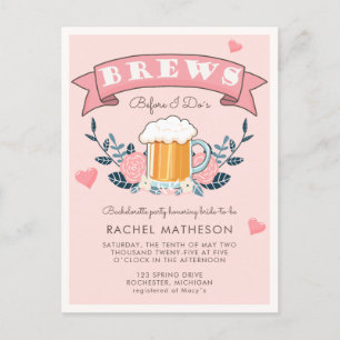 Invitación de tarjeta postal de cerveza para despe