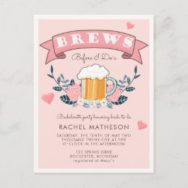 Invitación de tarjeta postal de cerveza para despe