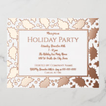 Invitación de Tarjeta Postal de Foil Deluxe Holly