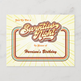 Invitación de tarjeta postal de noche de los seten