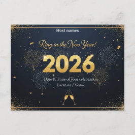 Invitación de Tarjeta Postal de Nochevieja – 2026