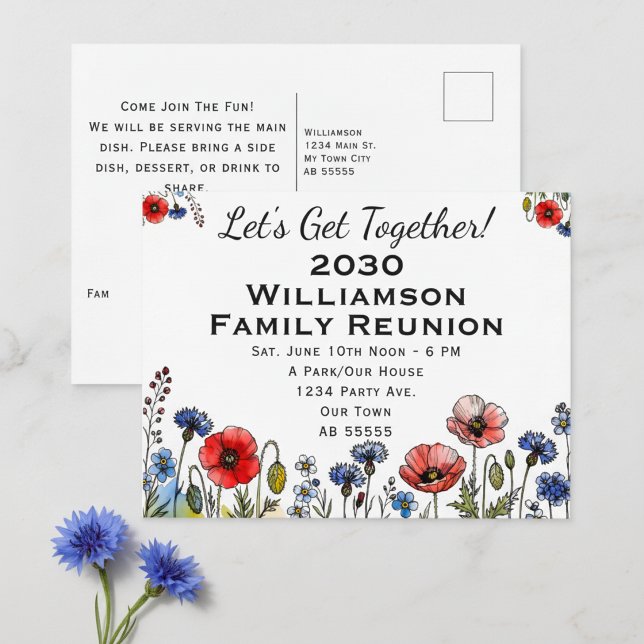 Invitación de Tarjeta Postal Floral para Reunión F (Subido por el creador)