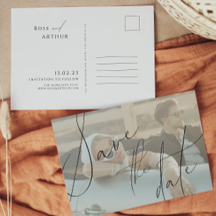 Invitación de Tarjeta Postal para Anunciar Fecha d