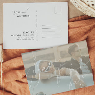 Invitación de Tarjeta Postal para Anunciar Fecha d
