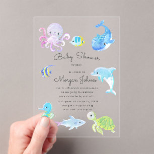 Invitación de Tarjeta Postal para Baby Shower Cute