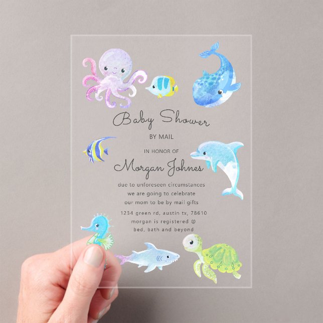 Invitación de Tarjeta Postal para Baby Shower Cute (Insitu (portátil))