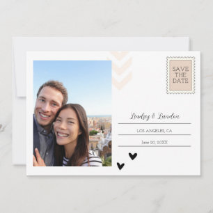 Invitación de tarjeta postal para guardar la fecha