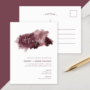 Invitación de tarjeta postal por correo para baby
