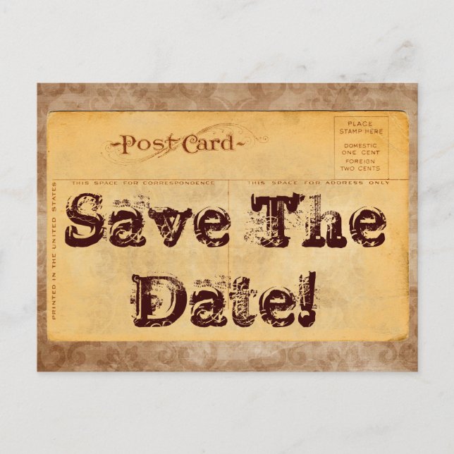 ¡Invitación de Tarjeta Postal Vintage para Guardar (Anverso)