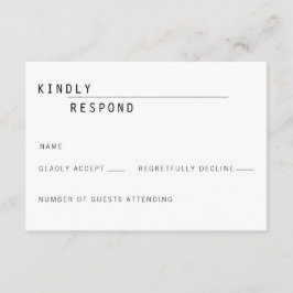 Invitación de tarjeta RSVP Carly Modern