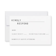 Invitación de tarjeta RSVP Carly Modern