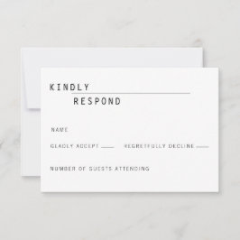 Invitación de tarjeta RSVP Carly Modern