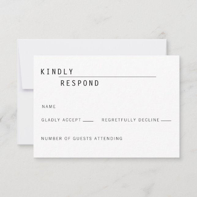 Invitación de tarjeta RSVP Carly Modern (Anverso)