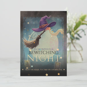 Invitación de Tarot de Halloween Noche Embrujadora
