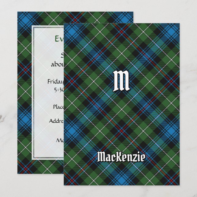 Invitación de Tartán del Clan MacKenzie (Anverso / Reverso)