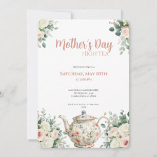 Invitación de Té Alto del Día de la Madre Fiesta d