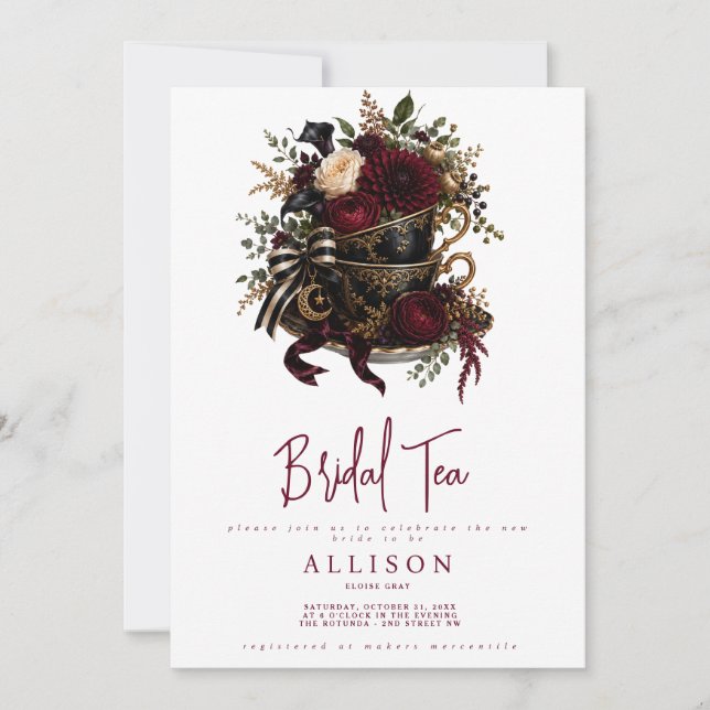 Invitación de té de boda (Anverso)