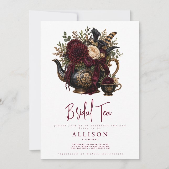 Invitación de té de boda (Anverso)