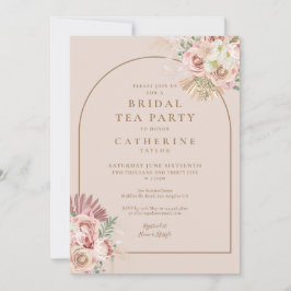 Invitación de té de boda con arco de hierba de Pam