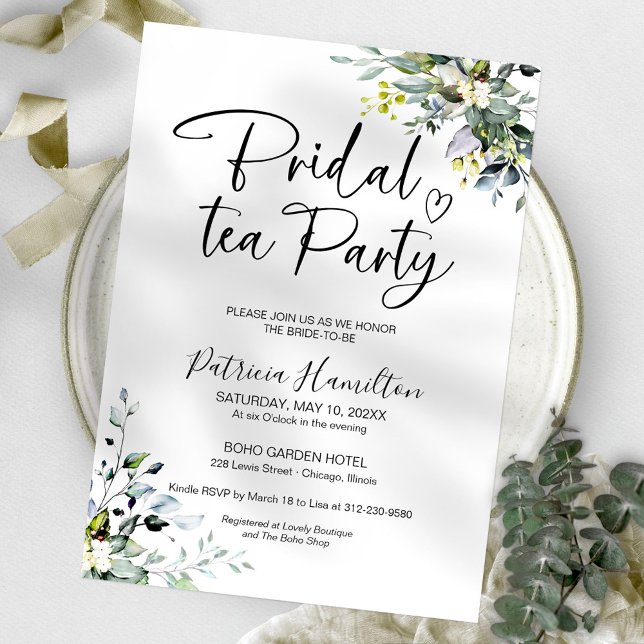 Invitación de té de boda con vegetación (Subido por el creador)