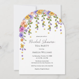 Invitación de té de boda de jardín floral chic