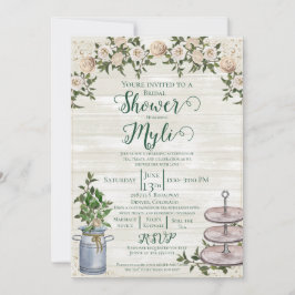 Invitación de té de boda en una granja