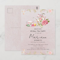 Invitación de Té de Despedida de Soltera con Teter