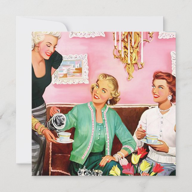 INVITACIÓN DE TÉ DE LA TARDE DE LOS AÑOS 50 (Anverso)