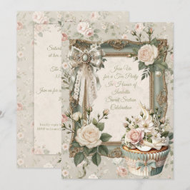 Invitación de té floral First Bloom para Sweet 16