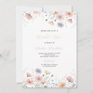 Invitación de té floral para la boda, fiesta de ja