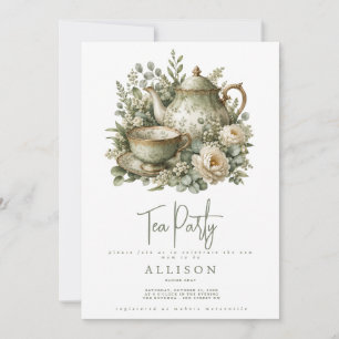 Invitación de té para baby shower