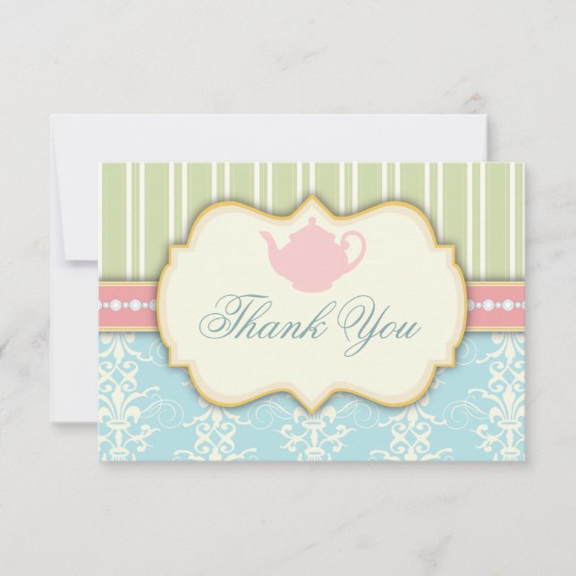 Invitación de té para despedida de soltera de Dama (Anverso)