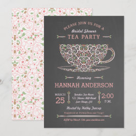 Invitación de té para la fiesta de té de la ducha