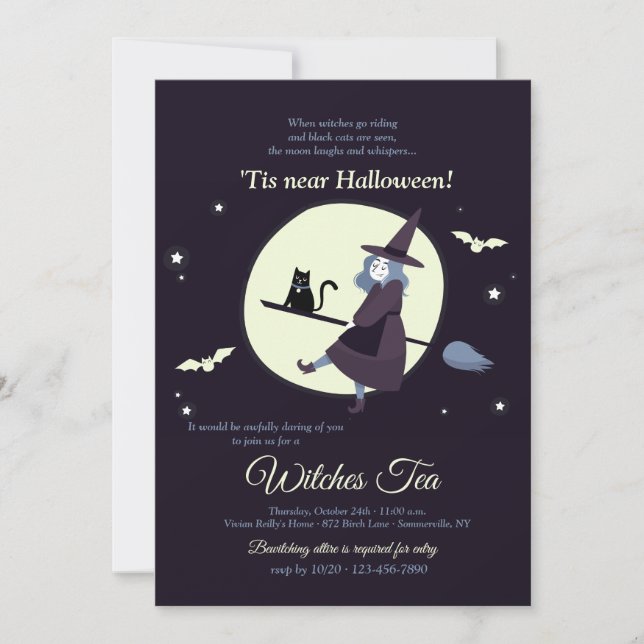 Invitación de Tea Halloween de las Testigos (Anverso)