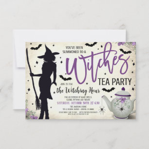 Invitación de Tea Party Witches