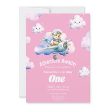 Invitación de Teddy al primer cumpleaños de Sky Sa