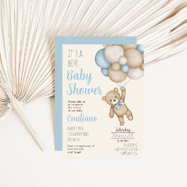 Invitación de Teddy Bear Baby Shower Boy