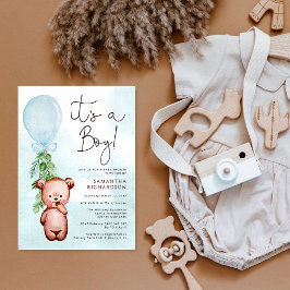 Invitación de Teddy Bear Baby Shower Boy