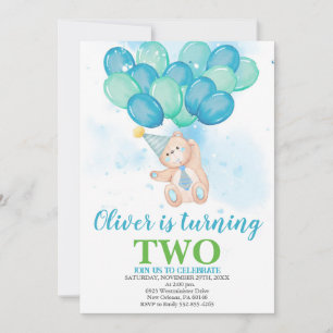 Invitación de Teddy Bears, Balón acuático Cumpleañ