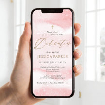 Invitación de teléfono de dedicación de bebé con a