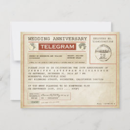 invitación de telegrama de aniversario de bodas vi